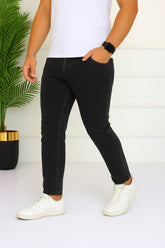 Men’s black tepered Ankle fit Denim Pant